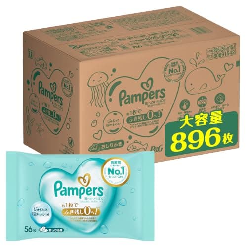 Khăn lau Pampers Baby Wipes Best for Skin 896 tờ (56 tờ × 16 gói) loại thùng