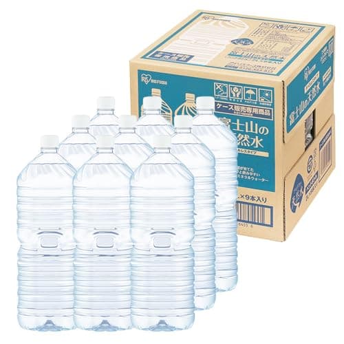 水 2リットル 2l 9本 最安値 備蓄水 防災 天然水 アイリスオーヤマ 送料無料 富士山の天然水 ミネラルウォーター ラベルレス