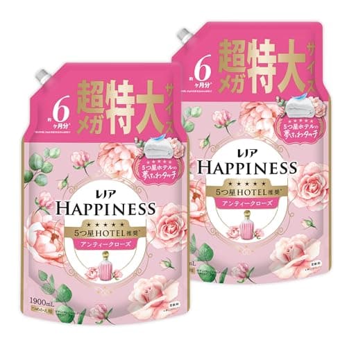 Lenor レノア ハピネス 5つ星ホテルの夢ふわタッチ 柔軟剤 アンティークローズの香り 詰め替え 1900mL×2袋