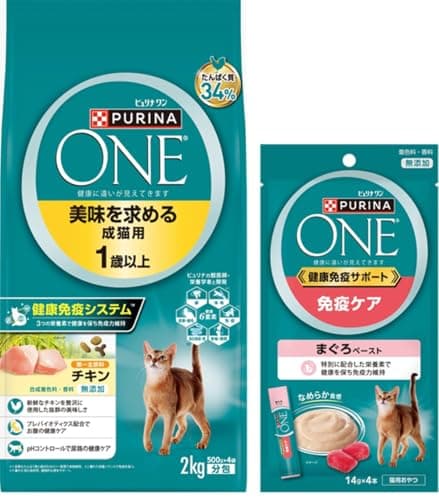 ピュリナ ワン キャット ドライ 美味を求める成猫用 1歳以上 チキン 2ｋｇ+猫用 おやつ