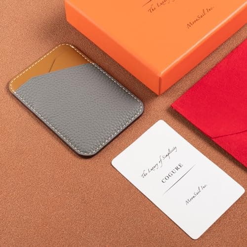 [COGURE] コグレ カードケース MagSafeウォレット 背面ポケット 本革 スリム 強力マグネット内蔵 iPhone16/15/14/13/12 Pro Plus Promax 対応 MagSafe搭載ケース対応 ギフトボックス付き COPMCH ブルーリン+ゴールドブラウン 7