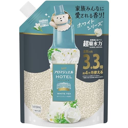 レノア アロマジュエル HOTEL お洗濯の香り付けビーズ ホワイトティーの香り 詰め替え 1410mL 柔軟剤を一緒に使って効果長続き