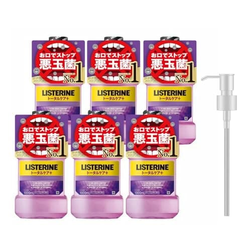 【お取寄せ品】 JNTLコンシューマーヘルス　薬用リステリン　トータルケアプラス　6本＋専用ポンプ1個付　1000mL／本　1ケース 【送料無料】