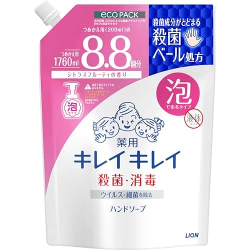 キレイキレイ 薬用 泡ハンドソープ シトラスフルーティの香り 詰め替え 1760ml