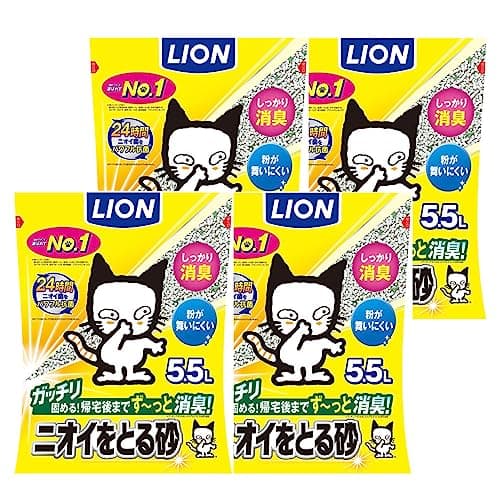 LION Cat Litter Odor Eliminating Litter 5.5L×4 Bags Mineral Type Fragrance-Free
