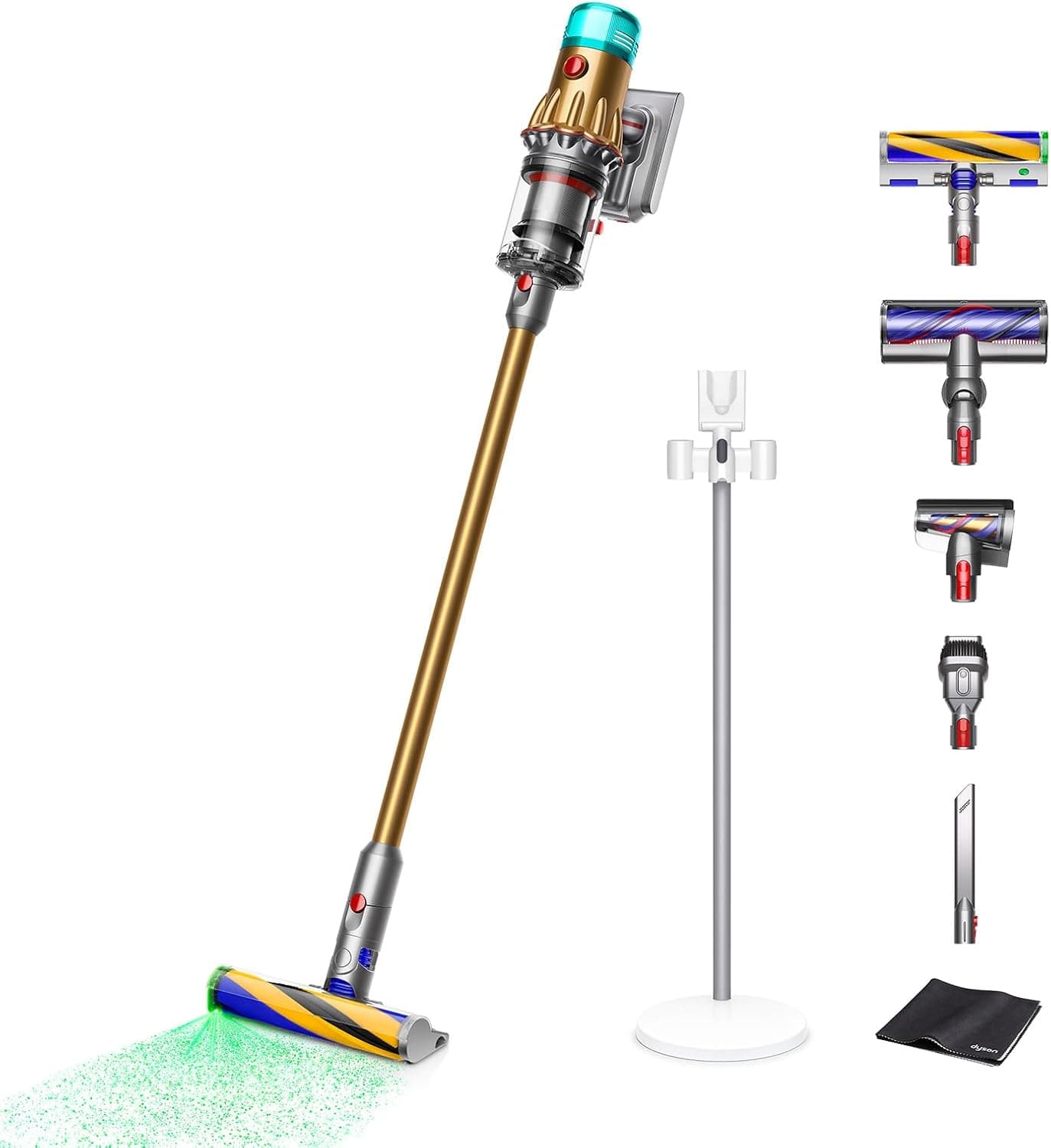 Dyson(ダイソン) 掃除機 コードレス Dyson V12 Detect Slim Absolute (SV46 ABL EX AM) スティック ハンディクリーナー サイクロン 充電スタンド付き【Amazon.co.jp限定】【高機能LEDとオートモードが、ゴミを見逃さない】