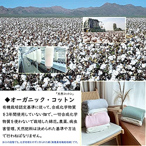 Ｖａｎｘｉｎｇ Gauze Blanket Single 4-Layer Woven 100% Natural Cotton Reversible 150×200cm (Solid, Green) 5