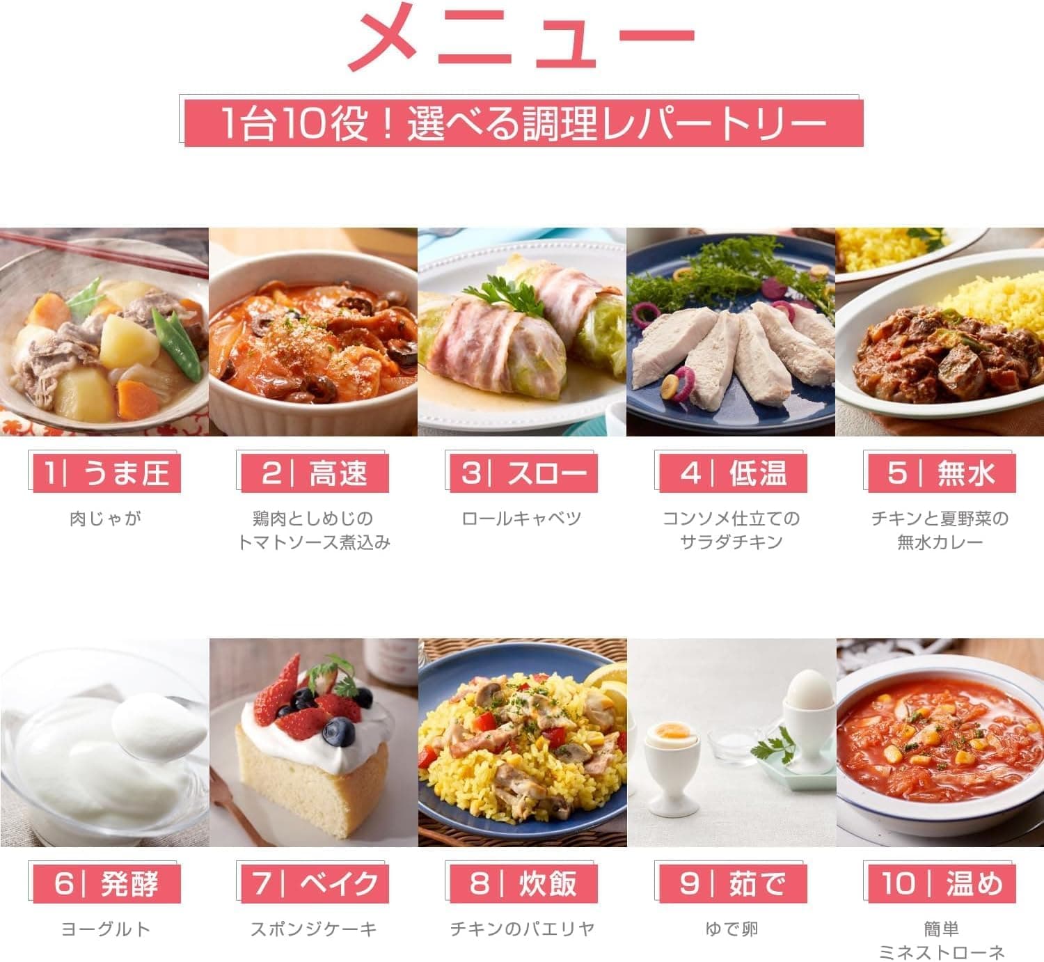 【WEB限定】タイガー魔法瓶 電気圧力鍋 2.2L 2~3人用 低温調理 炊飯可能 無水調理 発酵 自動調理 予約機能付き 二次元コードシール付き マットブラック COK-N220KM 6