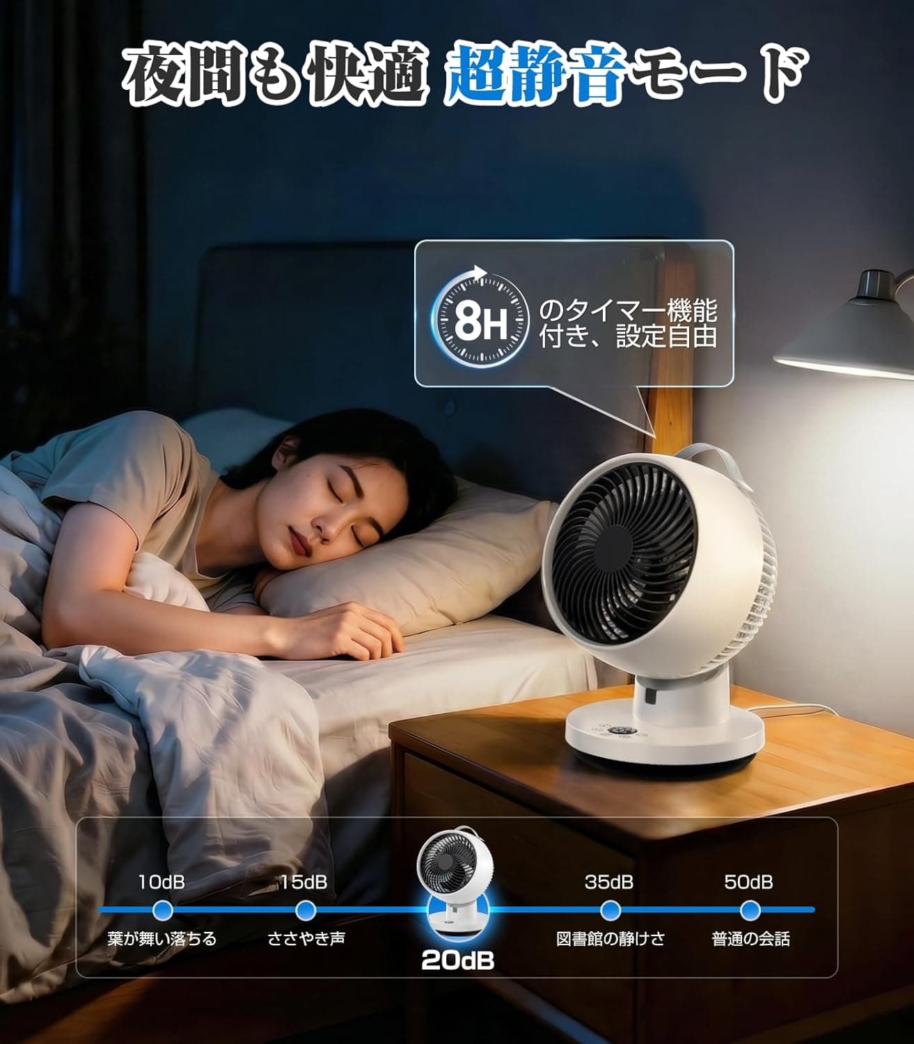 サーキュレーター DCモーター 【2026 先行発売モデル＆節電対策】扇風機 兼用 さーきゆれーたー 360度回転 静音 強力送風 6段階風量調節 小型 省エネ リモコン付き 予約機能/タイマー付き メモリー機能 換気/空気循環/部屋干し 梅雨除湿 衣類乾燥 冷房/暖房 組み立て簡単 6-30畳対応 日本語取扱説明書付き 6