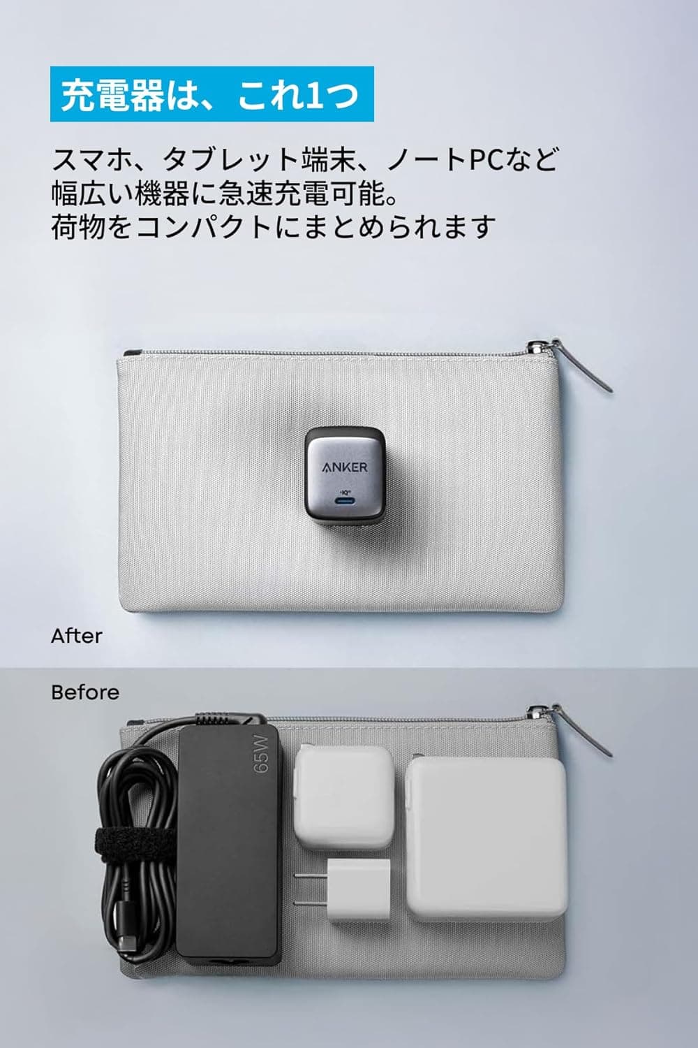 Anker Nano II 65W (PD 充電器 USB-C)【独自技術Anker GaN II採用/PD対応/PSE技術基準適合/折りたたみ式プラグ】MacBook PD対応Windows PC iPad iPhone Galaxy Android スマートフォン ノートPC 各種 その他機器対応 (ブラック) 6