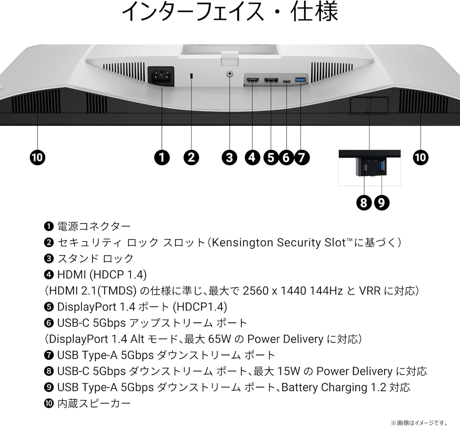 Dell S2725DC 27インチ モニター(無輝点3年保証/QHD/IPS,非光沢/USB-Cx1,HDMIx1,DP1.4x1/sRGB 99%/縦横回転,高さ調整/1ms,144Hz/AMD FreeSync/内蔵スピーカー) 10