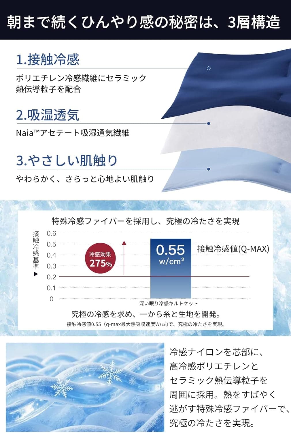 【最高級ｘ深い眠りサポート】 夏用 キルトケット 接触冷感 リバーシブル 洗える 薄手 軽量 Q-max0.46/0.55 吸湿通気 ひんやり 春夏秋用 （グレー(深眠冷感タイプ), ダブル(180x200cm)) 4