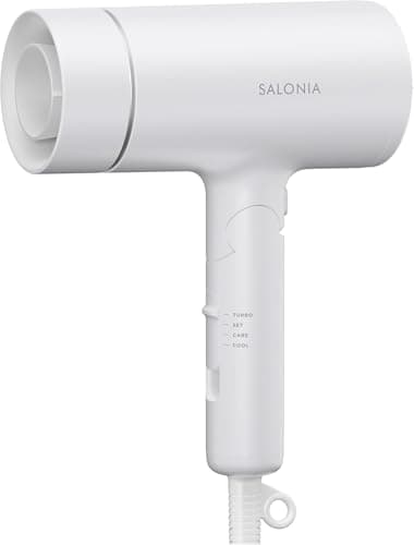 SALONIA サロニア グロッシーケア ドライヤー ツヤ髪 速乾 軽量 ヘアドライヤー ホワイト 【Amazon.co.jp限定】