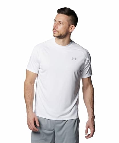 アンダーアーマー テック2.0 ショートスリーブ Tシャツ(ホワイト/ オーバーキャストグレー・サイズ:XL) 返品種別A