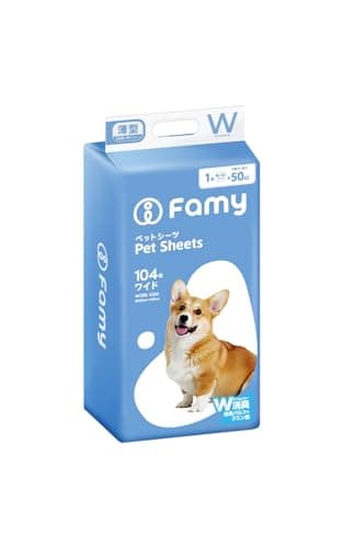 Famy ファミー ペットシーツ JPPMA認証 薄型 ワイド 100枚入り うす型 1回使い切りタイプ ブルー