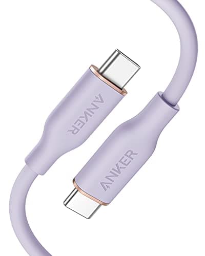 Anker PowerLine III Flow USB-C & USB-C ケーブル Anker絡まないケーブル PD対応 シリコン素材採用240W iPhone 17 / 16 / 15 Galaxy iPad Pro MacBookPro/Air 各種対応 (0.9m ライトパープル)