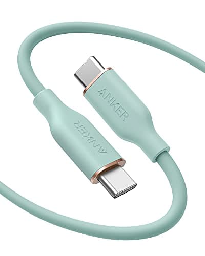 Anker PowerLine III Flow USB-C&USB-C ケーブル Anker絡まないケーブル 240W 1.8m ミントグリーン