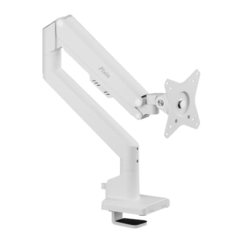 【5年保証付き】Pixio PS1S Wave White モニターアーム 白 ホワイト シングル 大型 上下 左右 32インチ 24インチ 27インチ パステルカラー