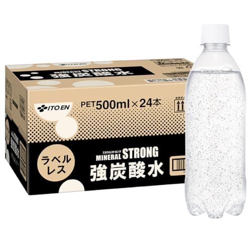 【Amazon.co.jp限定】 ミネラルストロング 伊藤園 ラベルレス 強炭酸水 500ml×24本