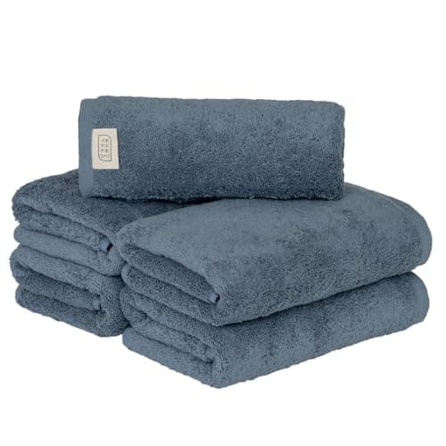 Taooru Kenkyujo Volume Rich #003 Mini Bath Towel Smoky Blue 5-Pack 480GSM 100% Cotton