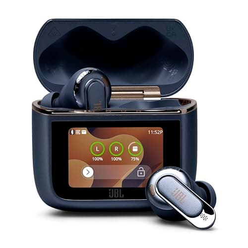 【Amazon.co.jp 限定】JBL TOUR PRO 3 ワイヤレスイヤホン bluetooth/ハイブリッドノイズキャンセリング/ハイレゾワイヤレスLDAC/デュアルドライバー/マルチポイント/防塵・防水/ワイヤレス充電対応/スマートタッチディスプレイ搭載/ネイビー /JBLTOURPRO3BLU