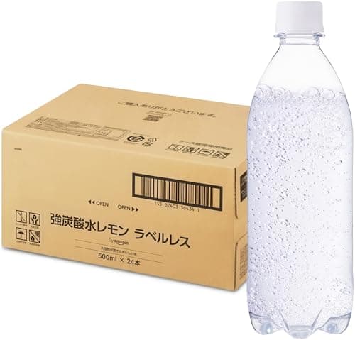 Amazon Lemon Sparkling Water Label-Free 500ml×24 Bottles Strong Sparkling Water Vanadium-Containing