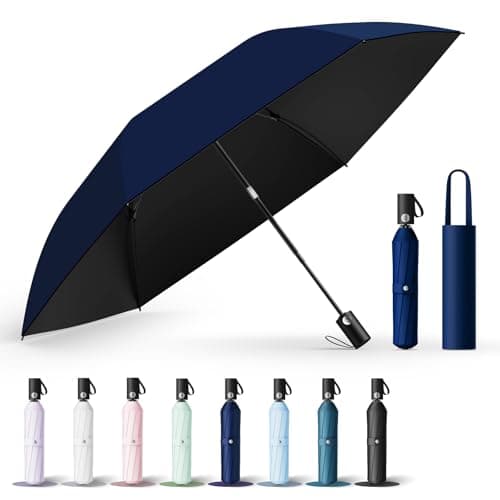 UPEB UV Cut 100 Folding Umbrella Sunshade (Light-Blocking/Heat-Reducing) Wind-Resistant Water Repellent Lightweight Auto Open-Close