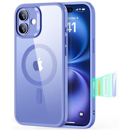 【カメラコントロール・3倍米軍MIL規格】ESR iPhone 16 ケース Magsafe対応 傷に強い背面 ワイヤレス充電 ストラップホール付き 耐黄変 耐衝撃 指紋防止 滑り止め スマホケース あいふおん16ケース HaloLock搭載 ハイブリッド磁気 iPhone16対応 クリア_ブルー