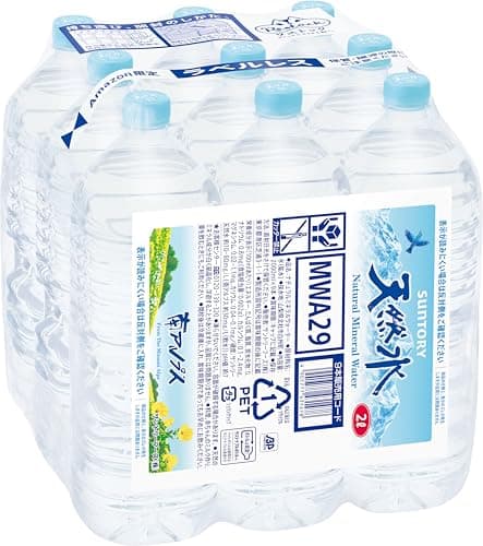 サントリー天然水 ラベルレス 段ボール無しでお届け(エコフィルム包装) 2L×9本 南アルプス【Amazon.co.jp限定】 まとめ売り実施中