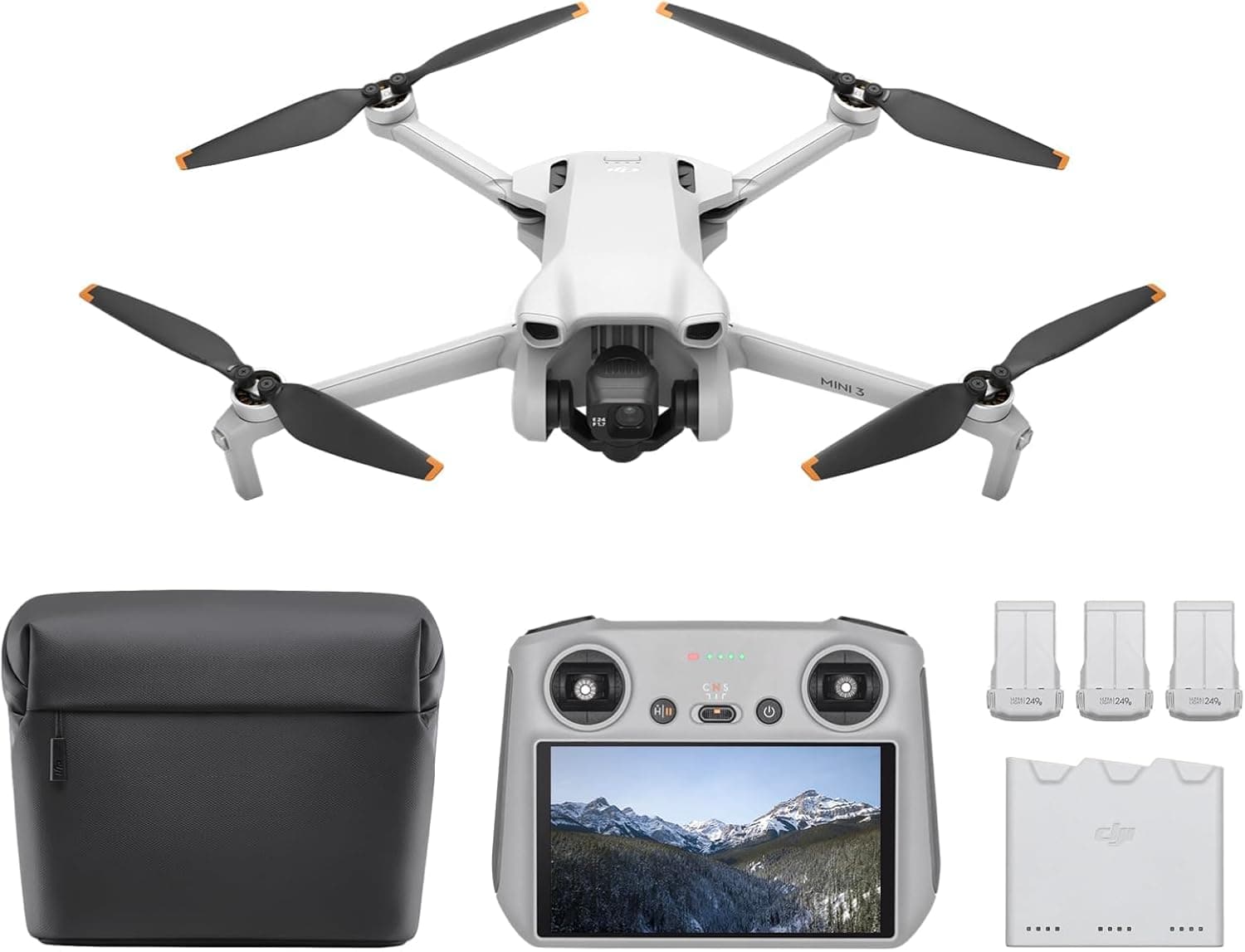 DJI Mini 3 Fly Moreコンボ(DJI RC付属) ドローン 撮影 小型 4K ミニドローン カメラ付き HDR動画撮影 追加バッテリー(駆動時間38分) ×2 初心者向け 縦向き撮影 インテリジェント機能搭載 折り畳み式 軽量 賠償責任保険1年無償付き
